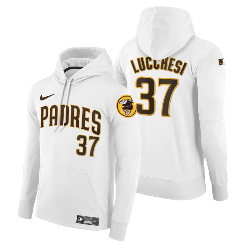 Men Pittsburgh Pirates 37 Lucchesi white home hoodie 2021 MLB Nike Jerseys